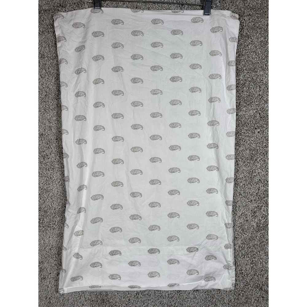 RH Teen Washed Block Print Paisley Pillowcase Single Replacement Gray White‎